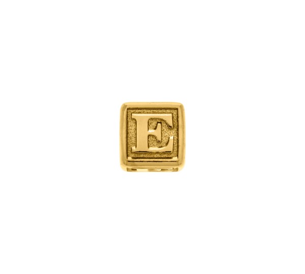 Berloque Letra E Ouro 10mm