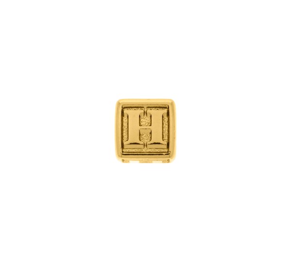Berloque Letra H Ouro 10mm