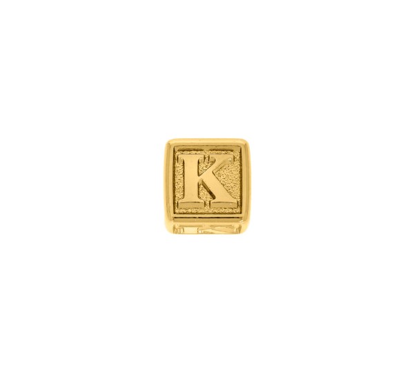 Berloque Letra K Ouro 10mm
