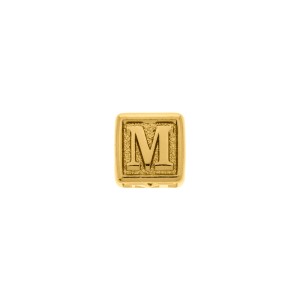 Berloque Letra M Ouro 10mm