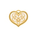 Pingente Coração Arabescado Ouro com Off White 35mm