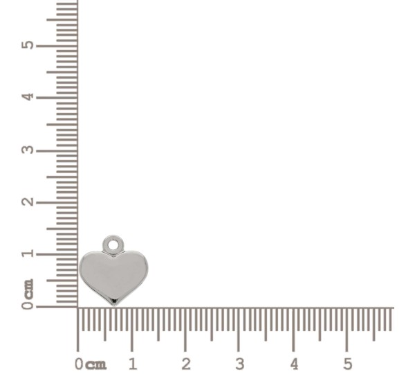 Pingente Mini Coração Níquel 13mm