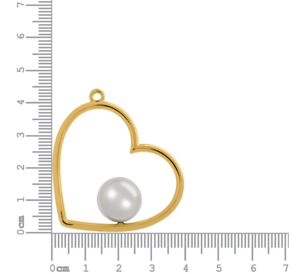 Pingente Coração Joia Rara Ouro com Pérola 43mm