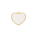 Pingente Coração Ouro com Branco 27mm