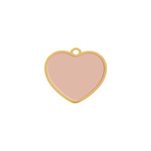 Pingente Coração Ouro com Rosa 27mm