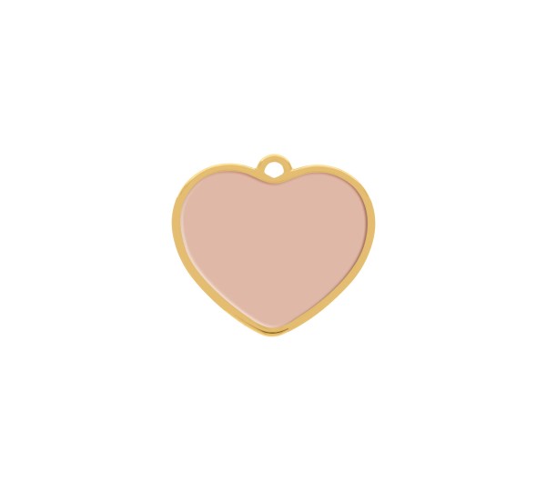 Pingente Coração Ouro com Rosa 27mm
