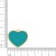 Pingente Coração Ouro com Azul Tiffany 27mm