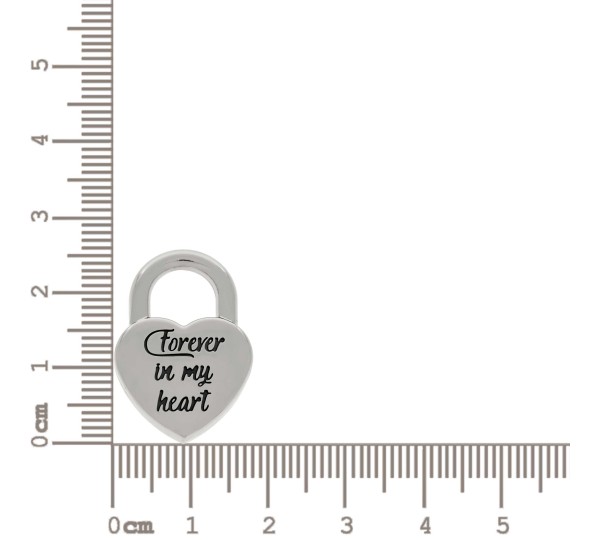 Pingente Cadeado Coração Níquel 26mm