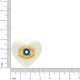 Pingente Coração Branco Bic com Olho Grego Ouro 31mm