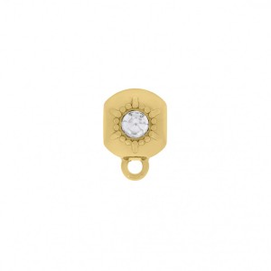 Entremeio Redondo Ouro com Strass 14mm