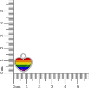 Pingente Coração Níquel com Arco-Íris 16mm