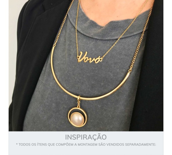 Pingente Vovó Ouro 38mm