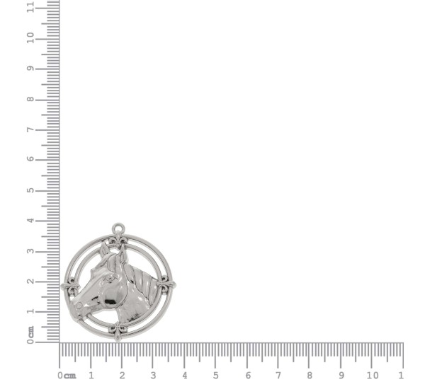 Pingente Cavalo Níquel 37mm
