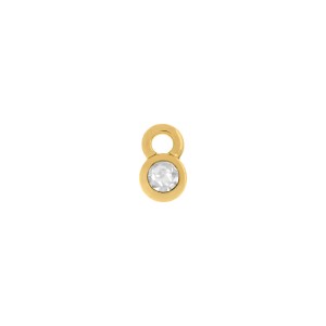 Pingente Ouro com Strass 8mm