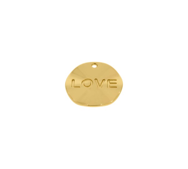 Pingente Coração Love Ouro 23mm