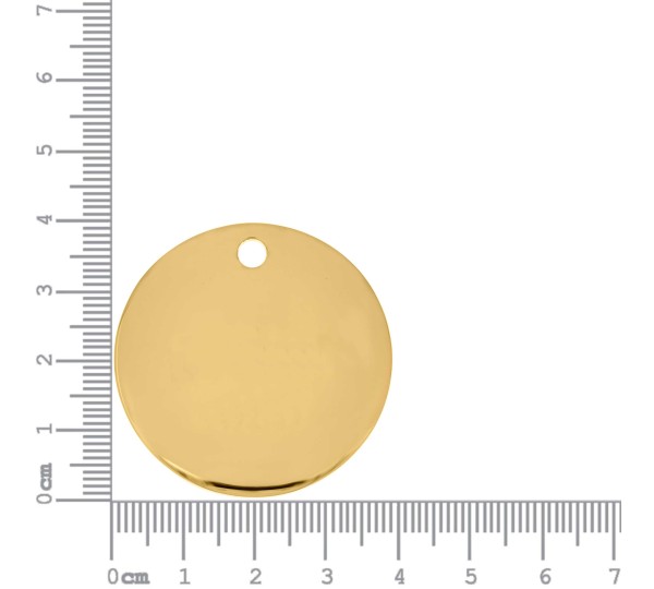 Placa Redonda Lisa Ouro 40mm