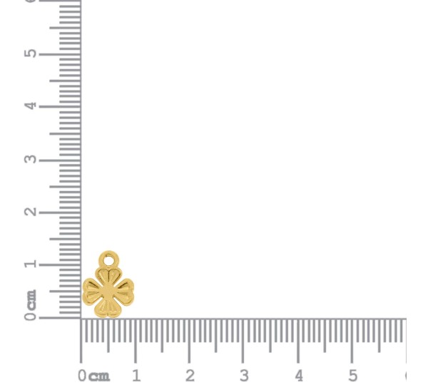 Pingente Trevo Da Sorte Ouro 12mm