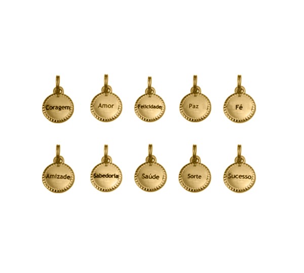 Conjunto Pingentes da Sorte Ouro