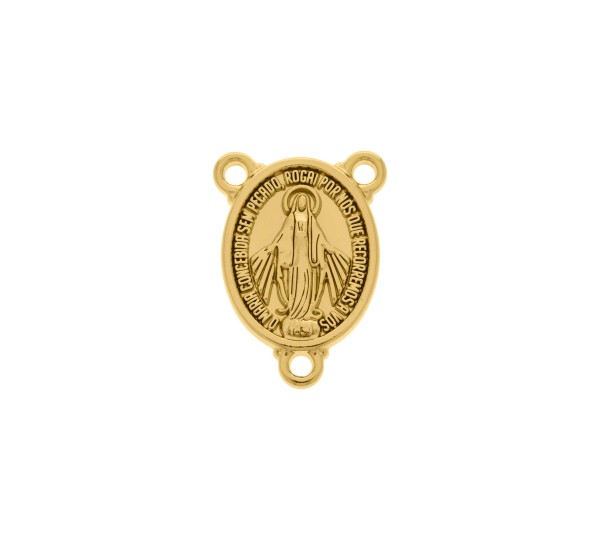 Entremeio Terço Nossa Senhora Medianeira Ouro 25mm