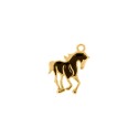 Pingente Cavalo Ouro com Marrom 22mm