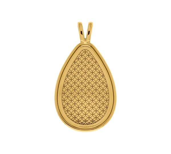Pingente Gota Ouro com Off White 63mm