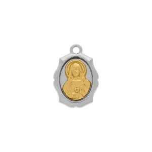 Pingente Nossa Senhora Níquel com Ouro 24mm