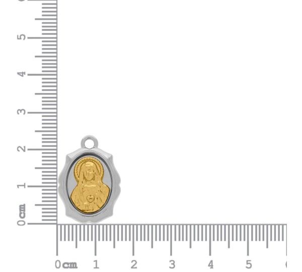 Pingente Nossa Senhora Níquel com Ouro 24mm
