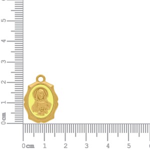 Pingente Nossa Senhora Ouro com Amarelo 24mm