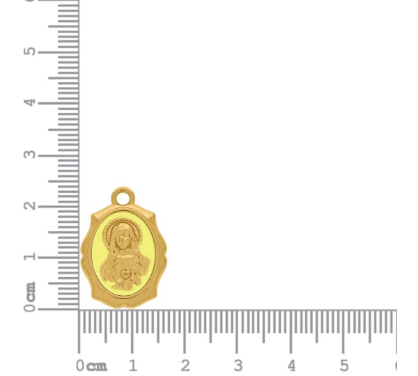 Pingente Nossa Senhora Ouro com Amarelo 24mm