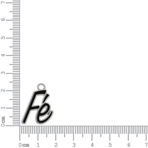Pingente Fé Níquel com Preto 24mm