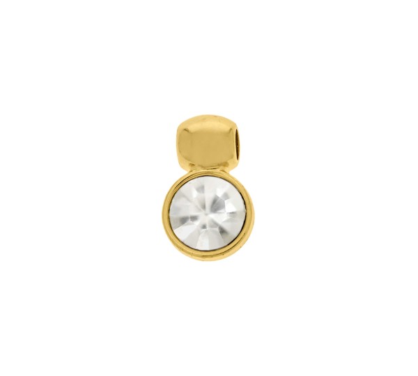 Pingente Ouro com Strass 16mm