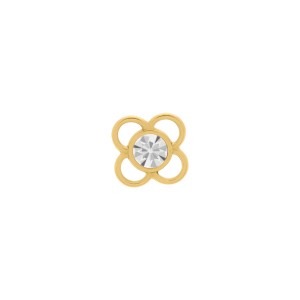 Pingente Flor Ouro com Strass 11mm