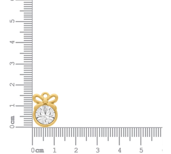 Pingente Redondo Ouro com Strass 16mm