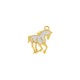 Pingente Cavalo Ouro com Branco 22mm