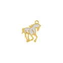 Pingente Cavalo Ouro com Branco 22mm