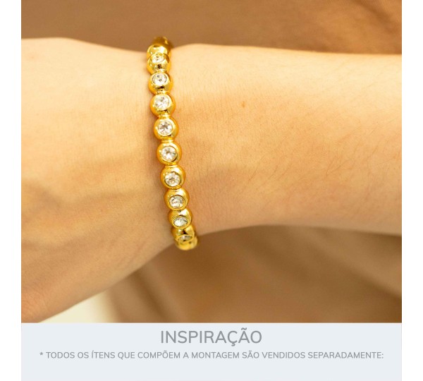 Pulseira Preciosa Ouro com Strass 66mm