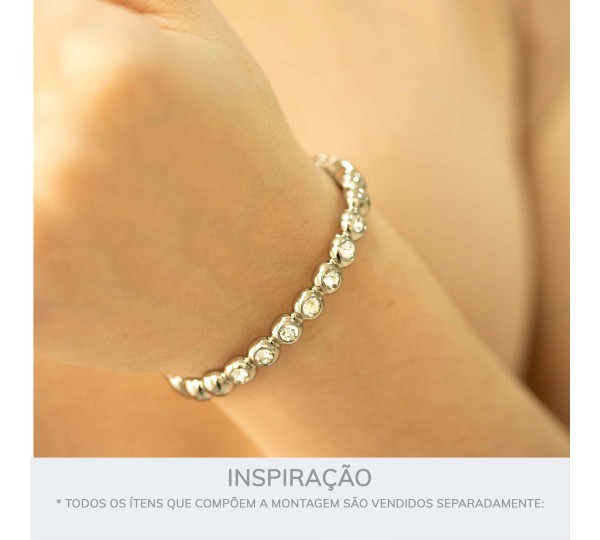 Pulseira Preciosa Níquel com Strass 66mm