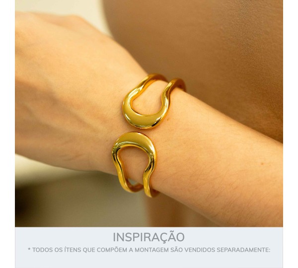 Bracelete Maxi Dourado 68mm
