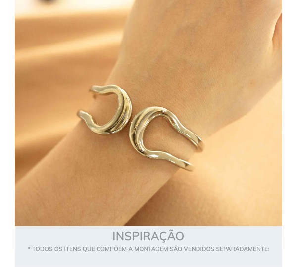 Bracelete Maxi Prateado 68mm