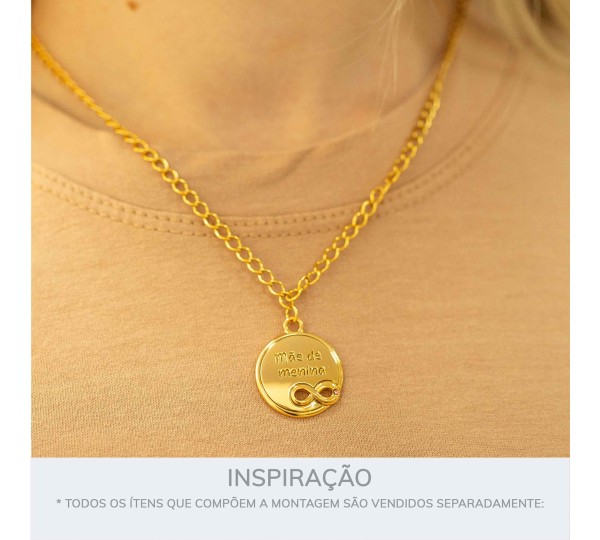 Pingente Mãe de Menina Ouro 27mm