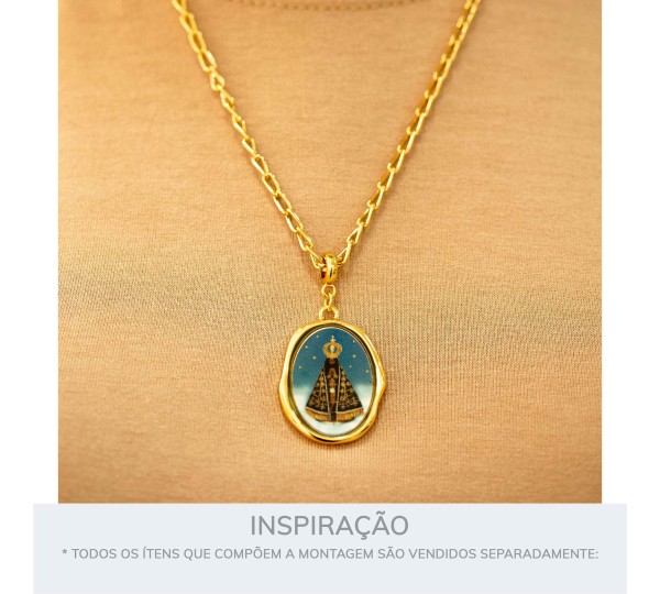 Pingente Nossa Senhora Aparecida Ouro 35mm