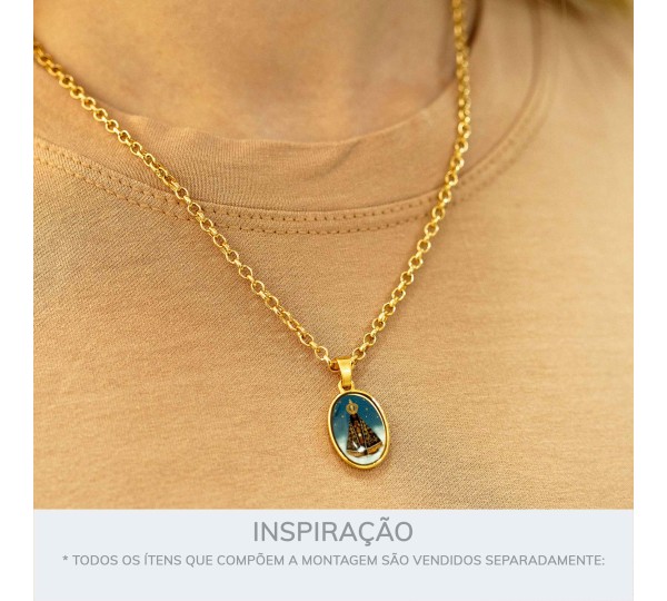 Pingente Nossa Senhora Aparecida Ouro 23mm