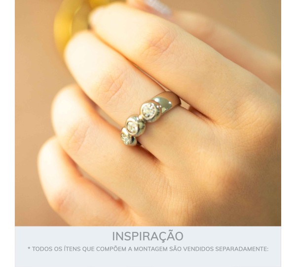 Anel Precioso Níquel com Strass N° 21