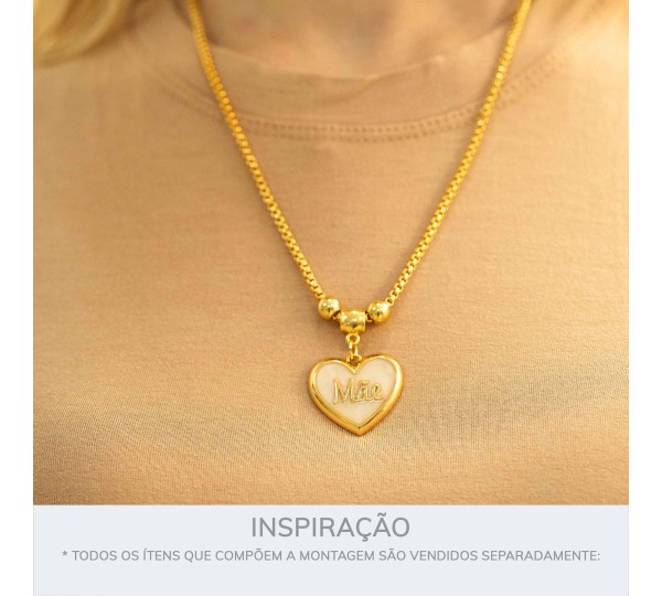 Pingente Coração Mãe Ouro 27mm