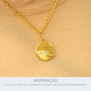 Pingente Mãe de Pet Ouro 27mm