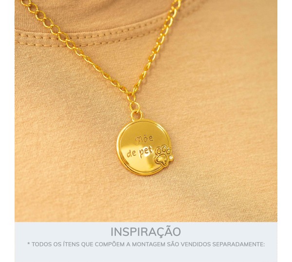 Pingente Mãe de Pet Ouro 27mm