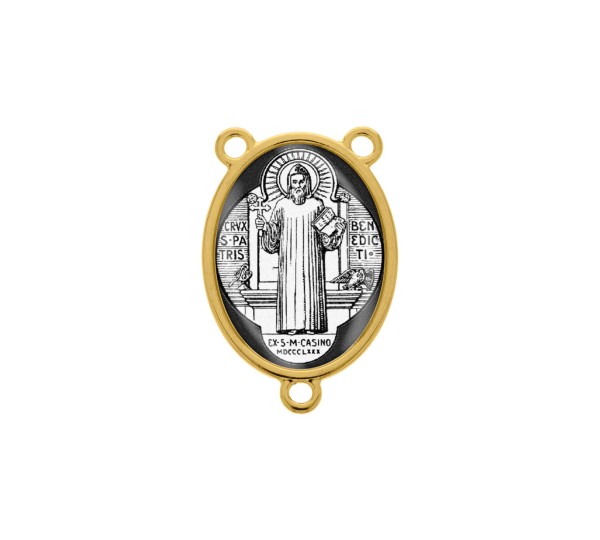 Entremeio Terço São Bento Ouro 30mm