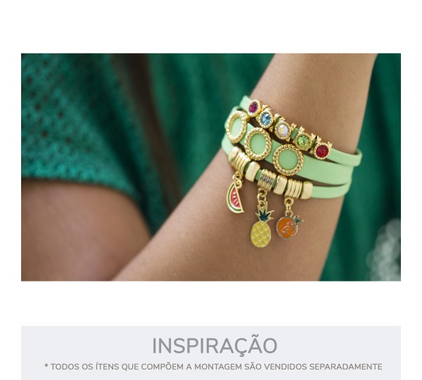 Passador Ouro com Cristal 9mm