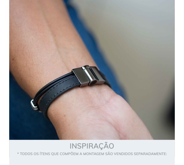 Fecho Imã Grafite com Strass 26mm