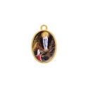 Pingente Medalha Nossa Senhora de Lourdes Ouro 23mm